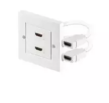 Kabelis MicroConnect HDMI sieninis lizdas 2 port baltas - HDMWALL2