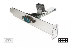 Premiumcord DIGITUS Serial Slot Bracket Bracket adapterio kabelis, DB9, D-Sub9/M - IDC 2x5pin/F, 0,25m, AK-610300-003E