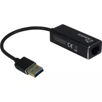 Adapteris USB3.0 > RJ45 Gigabit Lan 1000MBit/s Inter-Tech Juodas