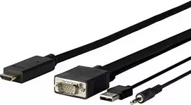 Kabelis VivoLink HDMI - D- Sub (VGA) + USB-A 1m juoda (PROVGAHDM1)