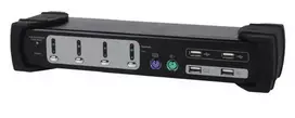 Przełącznik Equip KVM Switch 4x USB/PS2 Dual Monitorius juoda su dźwiękiem - 331544