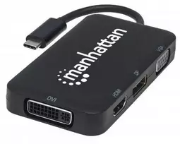 MANHATTAN 152600 Manhattan AV USB-C 3.1 kelių prievadų adapteris –> HDMI/DP/VGA/DVI