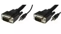 Kabelis MicroConnect D-Sub (VGA) - D-Sub (VGA) + Jack 3.5mm 3m juoda (MONGG3BMJ)