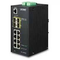 Šakotuvas Planet IGS-12040MT tinklo jungiklis Valdomas Gigabit Ethernet (10/100/1000) Juodas