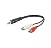 Kabelis MicroConnect Jack 3,5mm - RCA (Cinch) x2 0,2m juoda (AUDALHF02)