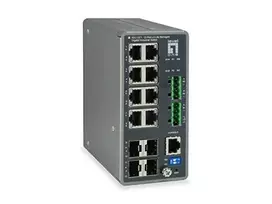 Šakotuvas Level One „LevelOne TURING“ 12 prievadų L3 Lite valdomas gigabito pramoninis komutatorius, 4 x SFP, DIN bėgelis, -40°C iki 75°C, valdomas, L3, gigabito Ethernet (10/100/1000)