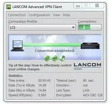 Šakotuvas „Lancom Advanced VPN Client“ („Windows“) – „Windows 10“ – „Windows 8.1“ – „Windows 8“ – „Windows 7“ – „Windows Vista“