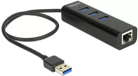 Delock HUB USB 3.0 3 išoriniai prievadai + 1 x Gigabit LAN prievadas