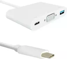 QOLTEC 50426 Qoltec Adapteris USB 3.1 typC Vyriškas / VGA F + USB 3.0 + USB 3.1 typC