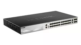 Šakotuvas D-LINK 24 prievadų gigabito PoE / PoE+ su 2 10GBASE-T ir 4 SFP+ prievadais – biudžetinis PoE 370W