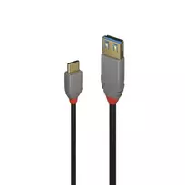 Adapteris - LINDY Anthra Line USB 3.2 Type C į A Adapterio Laidas, 10Gbps, 0.15 m, Juodas