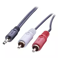 Kabelis Lindy Jack 3,5 mm - RCA (Cinch) x2 5m juodas (35683)