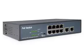 Šakotuvas Digitus 8 prievadų Fast Ethernet PoE jungiklis + 2 prievadų Uplink DN-95323-1 10/100Mbps (RJ-45), nevaldomas, stalinis, maitinimo tipas vidinis, eterneto LAN (RJ-45) jungtys 8