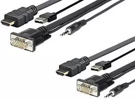 VivoLink USB-A, HDMI, VGA, mini Jack 3.5mm - USB-A, HDMI, VGA (D-Sub), mini Jack 3.5mm 1 m Juodas (PROHDMIMVGA1)