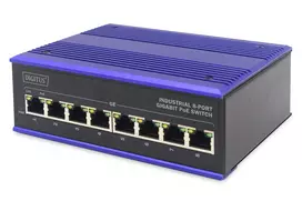 Šakotuvas DIGITUS Switch Ind. 8-Port Gigabit 30W PoE Nevaldoma mėlyna