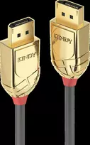 DisplayPort Kabelis - LINDY Gold Line DisplayPort 1.2 Kabelis, M/M, 4096x2160 60Hz, 5 m, Pilkas