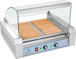 Royal Catering Roller grilis su dangteliu, ritininis grilis, dešrelių šildytuvas, 11 suktinukų