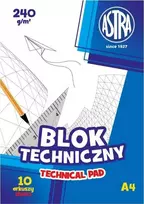 Astra techninis blokas A4 10k, baltas 240g 10vnt.