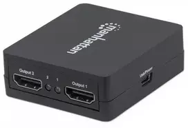 Manhattan Manheteno HDMI skirstytuvas, 1080p 2 prievadų HDMI skirstytuvas, maitinamas USB, juodas
