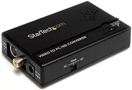 Adapteris AV StarTech Composite Video - S-Video - D-Sub (VGA) juodas (VID2VGATV2)