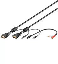 Wentronic Kabelis Goobay D-Sub (VGA) x2 - Jack 3.5mm x2 3m juoda (93969)