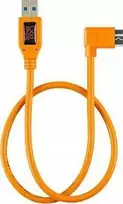 USB kabelis - Tether Tools Pro USB 3.0 Micro-B dešinysis kampas 50cm oranžinis