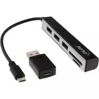 HUB USB InLine 1x SD 1x Micro SD + 3x USB-A 2.0 (66775C)