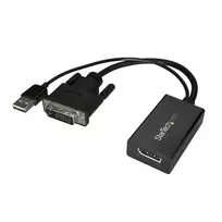 AV adapteris StarTech DVI-D – DisplayPort + USB-A juodas (DVI2DP2)