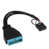 Inter-Tech USB 19 kontaktas - USB 9 kontaktas, 0,15m, Juoda (88885217)
