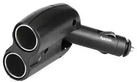 HAMA 2-way Distributor for Cigarette Lighter Socket 180 degrees 12 V