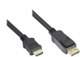 Adapteris AV Alcasa Alcasa DP-HDMI kabelio adapteris 2 m DisplayPort HDMI Type A (Standartinis) Juodas