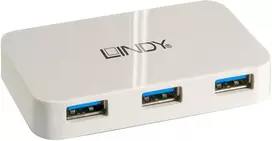 USB Hub - LINDY 4 Prievadų USB 3.0 Hub 5Gbps su 0.5 m Kabeliu