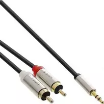 Kabelis InLine lizdas 3,5 mm - RCA (Cinch) x2 3m sidabro (99243)