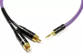 Kabelis Melodika Jack 3.5mm - RCA (Cinch) x2 2m violetinė