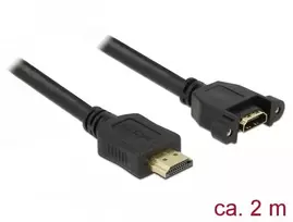 Delock Kabelis HDMI A Stecker > HDMI A Buchse zum Einbau 4K 30 Hz 2 m