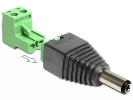 ADAPTERIO TERMINALO BLOKAS 2 PIN->DC 2,5X5,5MM(M) DELOCK