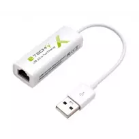 Ryšio Adapteris - Techly USB 2.0 Į Fast Ethernet 10/100Mbps Baltas
