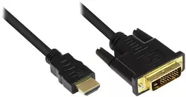 Good Connections 1m HDMI/DVI-D - 1 m - HDMI - DVI-D - Kištukas - Kištukas - Auksinis