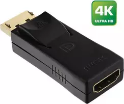 „InLine DisplayPort“ adapteris, „DisplayPort“ kištukas su HDMI lizdu, 4K2K, su garsu, juodas