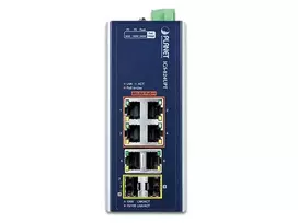 Šakotuvas Switch Planet PLANET Industrial 4-Port GE 802.3at + 2 GE + 2 100/1000X SFP