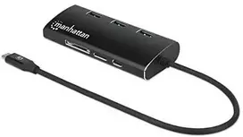 Adapteris USB Manhattan MANHATTAN USB -C 3.2 Gen 1-Adapteris,HDMI,USB,USB-C-PD,RJ45,SD