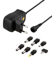 DELTACO universalus maitinimo šaltinis 100-240 V, 3-12 V, 600 mAh, 6 antgaliai PSR-06A