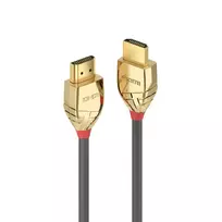 Lindy HDMI 2.1 itin didelės spartos M/M 1m pilka/auksinis