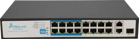 Šakotuvas EXTRALINK EX.16101 VIRTUS V3 Switch PoE 16x 100Mb/s PoE/PoE+ 2x Gigabit RJ45 + 1x SFP PoE Budget 150W