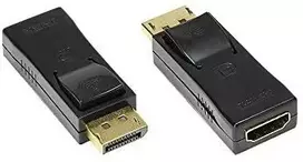 AV adapteris Alcasa HDMI - DisplayPort F/M, juodas