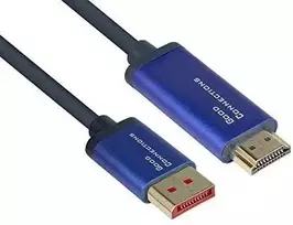 AV adapteris Alcasa 4860-SF030B kabelio adapteris 3m DisplayPort HDMI juodas, mėlynas