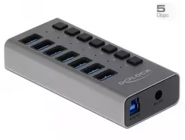 Delock External SuperSpeed USB Hub su 7 prievadais + jungikliu
