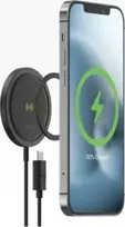 „Mophie Snap+“ belaidžio įkrovimo padėklas „MagSafe“ – „Android“ 15 W, „iOS“ 7,5 W (juoda)