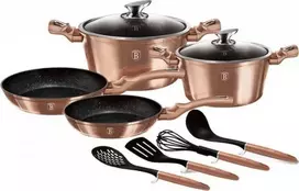 Berlinger Haus Puodų komplektas, 10 dalių, Berlingerhaus Metallic Line Rosegold | BH-6142