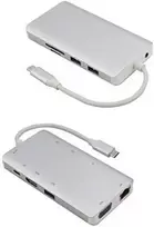 „helos“ prijungimo stotelė, USB 3.1 C tipo jungtis / HDMI / VGA / USB / LAN / AUDIO / SD, PREMIUM